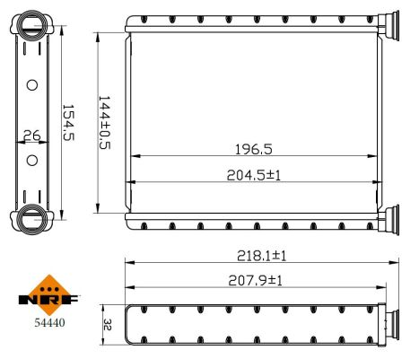 NRF Varmeelement, kabinevarme 54440 for TOYOTA