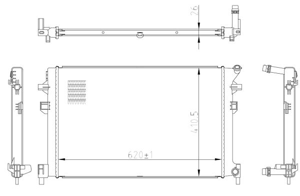 NRF Køler, motorkøling 50042 for VW SEAT CUPRA