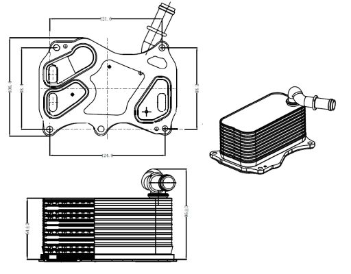 NRF Oliekøler, motorolie 31839 for MERCEDES-BENZ