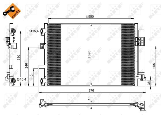 NRF Kondensor, klimaanlæg 350210 for FORD