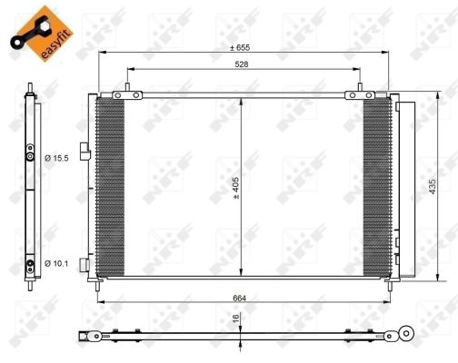 NRF Kondensor, klimaanlæg 350222 for TOYOTA