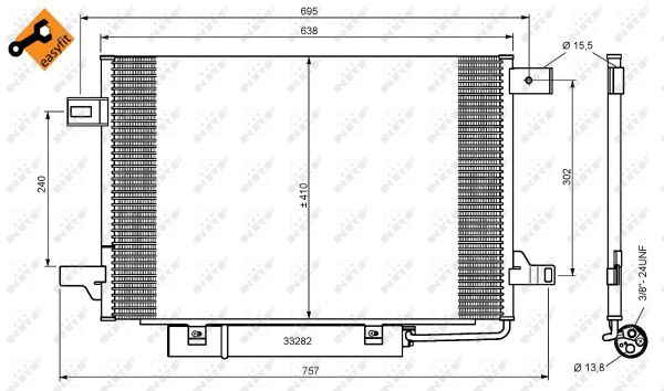 NRF Kondensor, klimaanlæg 35758 for MERCEDES-BENZ