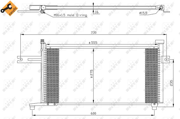 NRF Kondensor, klimaanlæg 35315 for NISSAN