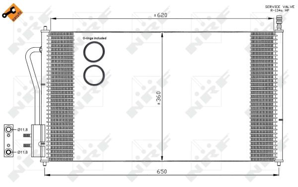 NRF Kondensor, klimaanlæg 35345 for FORD