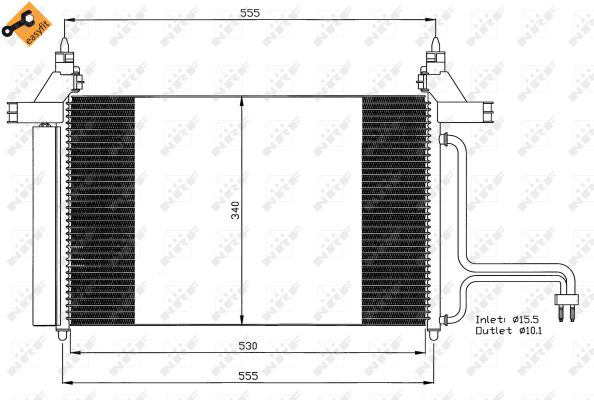NRF Kondensor, klimaanlæg 35495 for FIAT