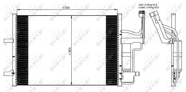 NRF Kondensor, klimaanlæg 35508 for MAZDA