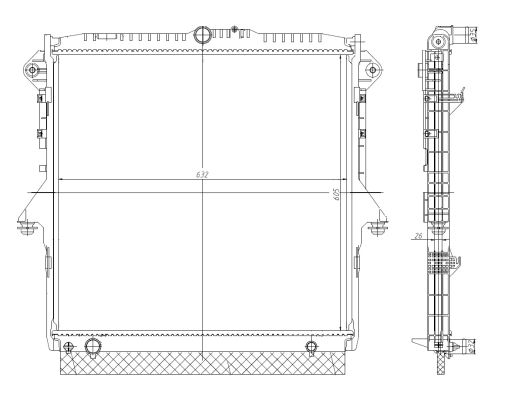 NRF Køler, motorkøling 560001 for FORD USA FORD