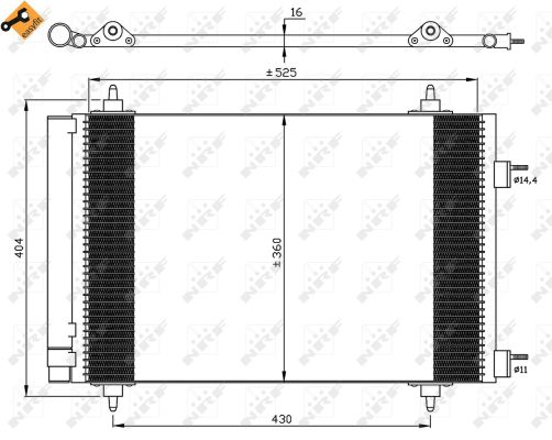 NRF Kondensor, klimaanlæg 35611 for PEUGEOT CITROËN