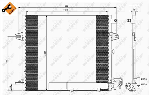 NRF Kondensor, klimaanlæg 35618 for MERCEDES-BENZ