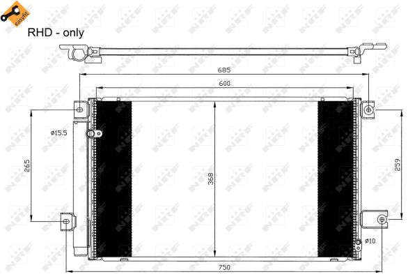 NRF Kondensor, klimaanlæg 35629 for TOYOTA
