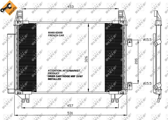 NRF Kondensor, klimaanlæg 35653 for TOYOTA