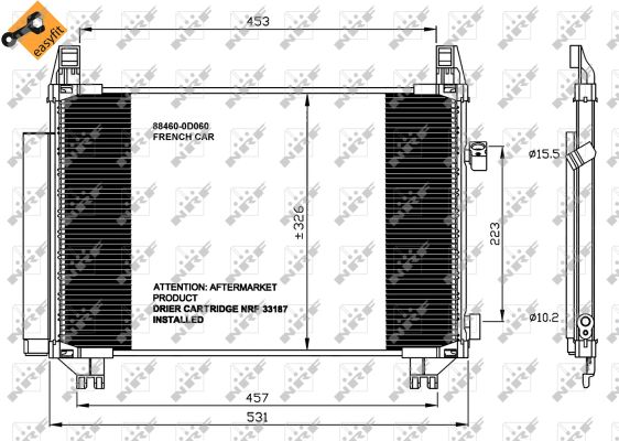 NRF Kondensor, klimaanlæg 35654 for TOYOTA