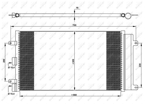 NRF Kondensor, klimaanlæg 35752 for FIAT