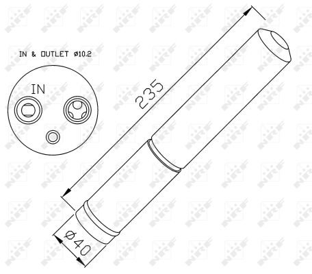 NRF Tørrer, klimaanlæg 33225 for PEUGEOT HONDA MAZDA MITSUBISHI NISSAN RENAULT INFINITI SUBARU
