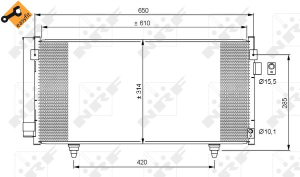 NRF Kondensor, klimaanlæg 35855 for SUBARU