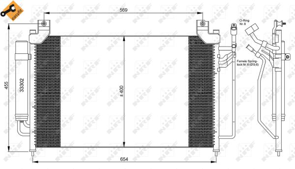 NRF Kondensor, klimaanlæg 35881 for MAZDA
