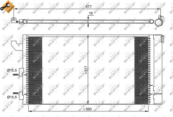 NRF Kondensor, klimaanlæg 35883 for FIAT