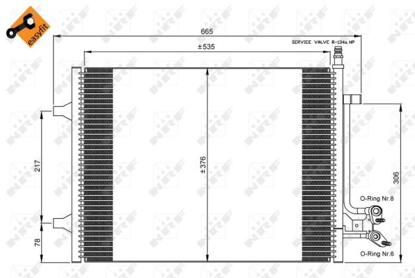 NRF Kondensor, klimaanlæg 35904 for FORD