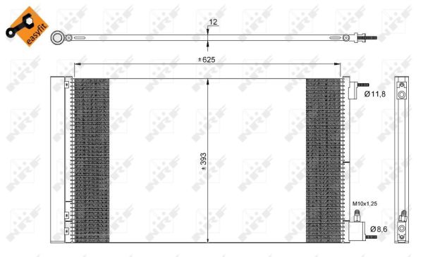 NRF Kondensor, klimaanlæg 35912 for VAUXHALL CHEVROLET GENERAL MOTORS