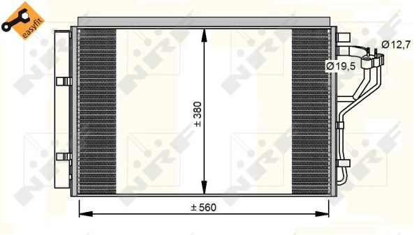 NRF Kondensor, klimaanlæg 35996 for HYUNDAI KIA