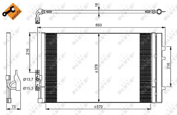 NRF Kondensor, klimaanlæg 350036 for BMW