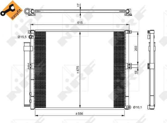 NRF Kondensor, klimaanlæg 350050 for TOYOTA