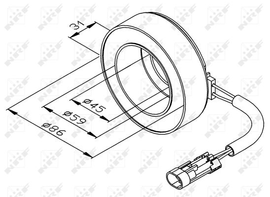 NRF Spole, magnetkobling-kompressor 38475 for OPEL FIAT RENAULT SUZUKI VAUXHALL