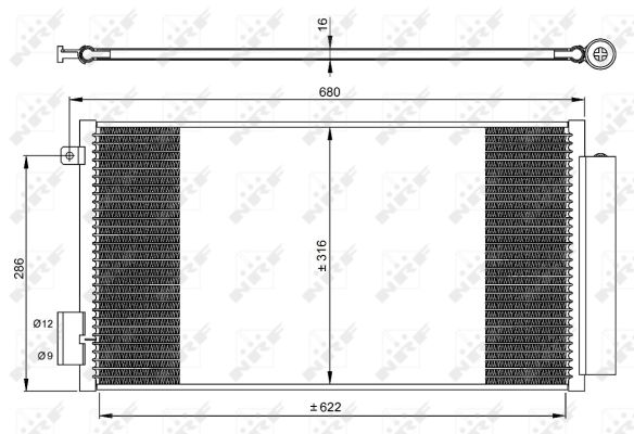NRF Kondensor, klimaanlæg 350061 for FIAT