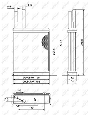 NRF Varmeelement, kabinevarme 52066 for PEUGEOT FIAT