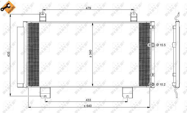 NRF Kondensor, klimaanlæg 350100 for LEXUS