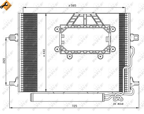 NRF Kondensor, klimaanlæg 350211 for MERCEDES-BENZ