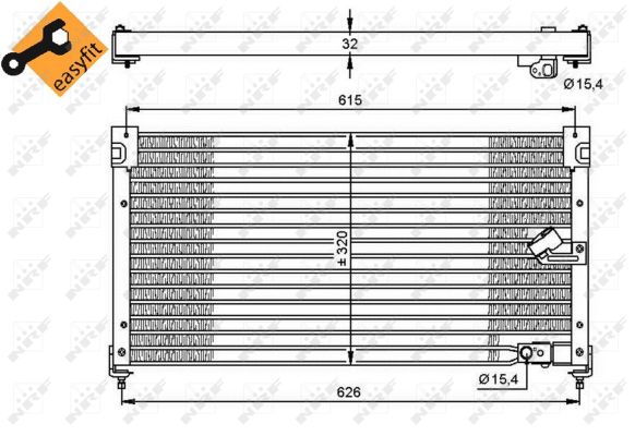 NRF Kondensor, klimaanlæg 35348 for HONDA ROVER