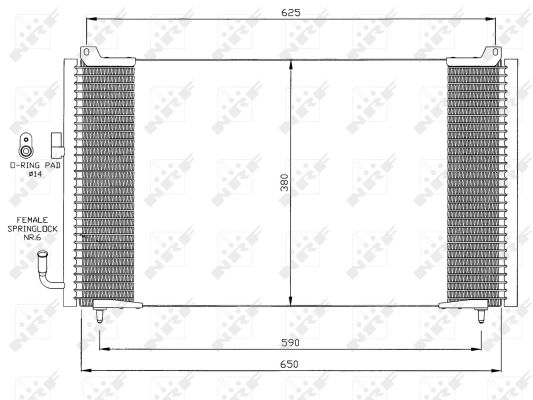 NRF Kondensor, klimaanlæg 35378 for PEUGEOT