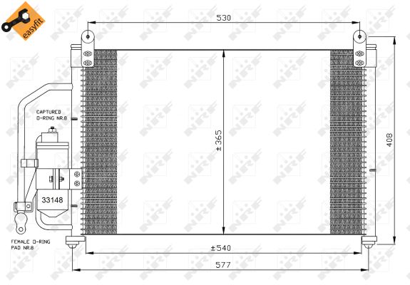 NRF Kondensor, klimaanlæg 35393 for DAEWOO