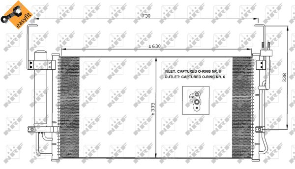 NRF Kondensor, klimaanlæg 35429 for HYUNDAI