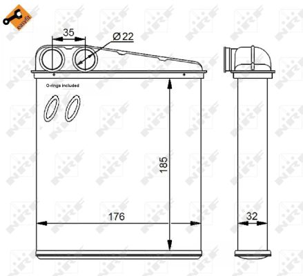 NRF Varmeelement, kabinevarme 54271 for VW
