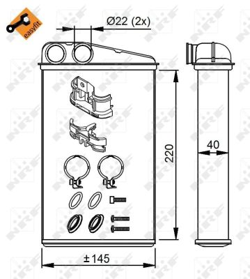 NRF Varmeelement, kabinevarme 54272 for RENAULT