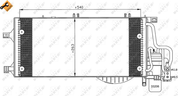 NRF Kondensor, klimaanlæg 35531 for VAUXHALL OPEL
