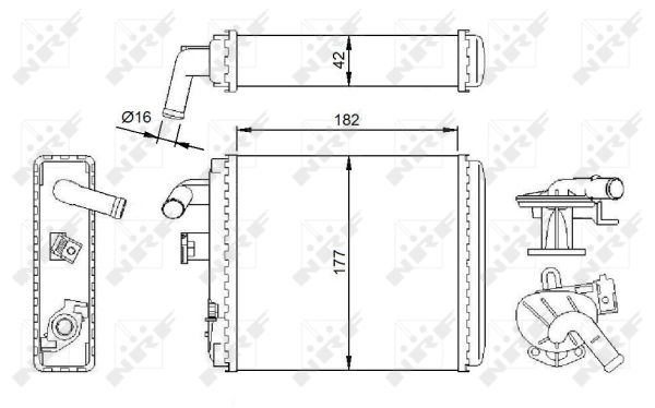 NRF Varmeelement, kabinevarme 54282 for FIAT