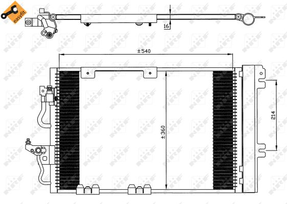 NRF Kondensor, klimaanlæg 35554 for VAUXHALL