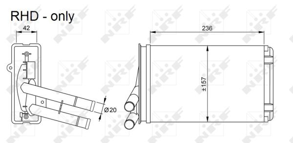 NRF Varmeelement, kabinevarme 54302 for AUDI VW