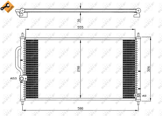 NRF Kondensor, klimaanlæg 35627 for HONDA