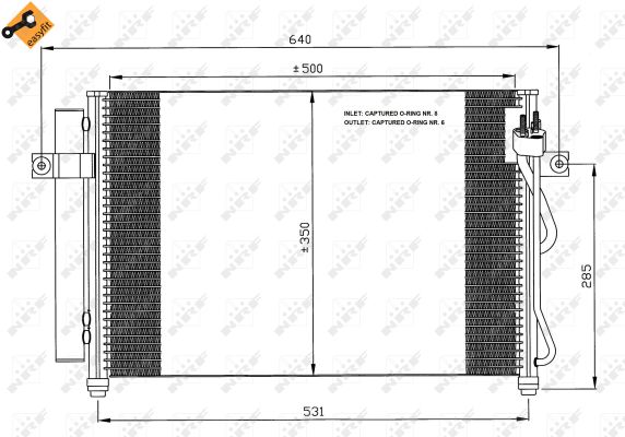 NRF Kondensor, klimaanlæg 35630 for HYUNDAI