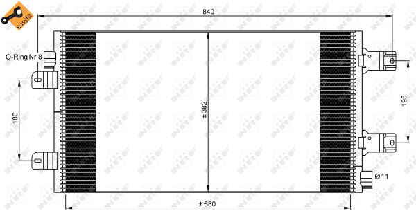 NRF Kondensor, klimaanlæg 35880 for VAUXHALL NISSAN RENAULT