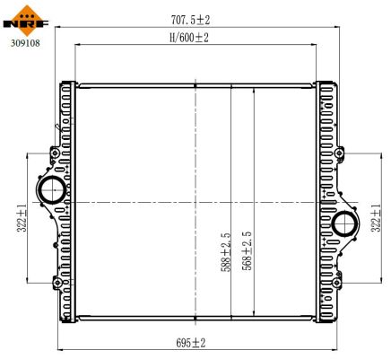 NRF Ladeluftkøler 309108 for TOYOTA