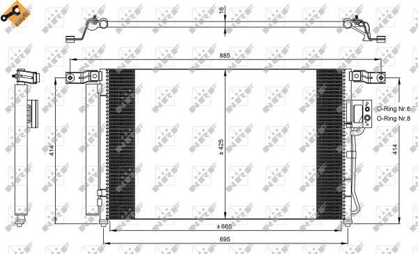 NRF Kondensor, klimaanlæg 35965 for HYUNDAI