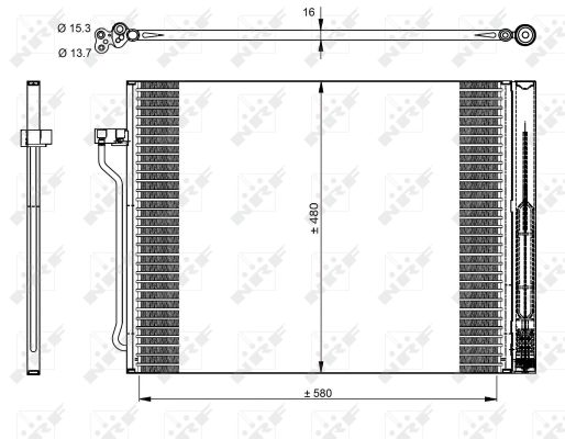 NRF Kondensor, klimaanlæg 350325 for BMW ROLLS-ROYCE