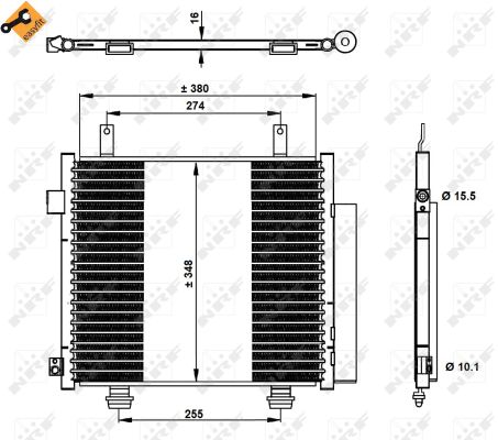 NRF Kondensor, klimaanlæg 350337 for NISSAN SUZUKI