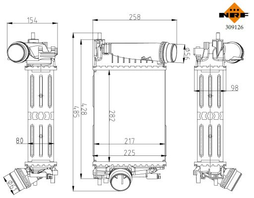 NRF Ladeluftkøler 309126 for NISSAN