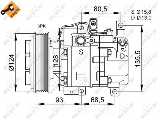 NRF Kompressor, klimaanlæg 32408 for MAZDA